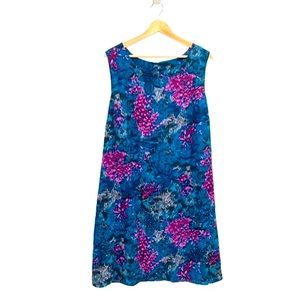 Karin Stevens Vintage Abstract Floral Print Beaded Sleeveless Dress Size 18